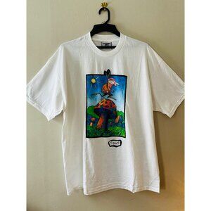 Lee Vintage Sz XL 90s Cotton Mushroom White Crew Neck Tee Shirt NEW Pullover‎